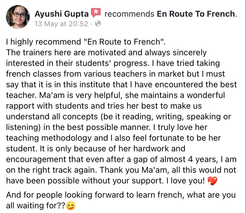 En Route To French - Review-Aayushi Gupta