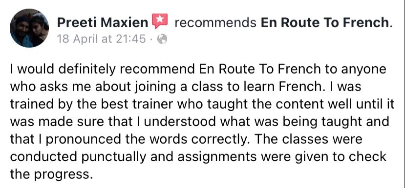 En Route To French - Review-Preeti